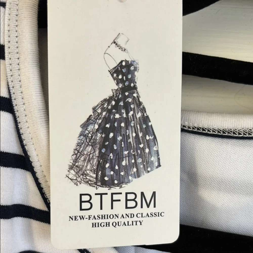 BTFBM Striped Sleeveless Dress with Rauching size XL - Picture 6 of 11